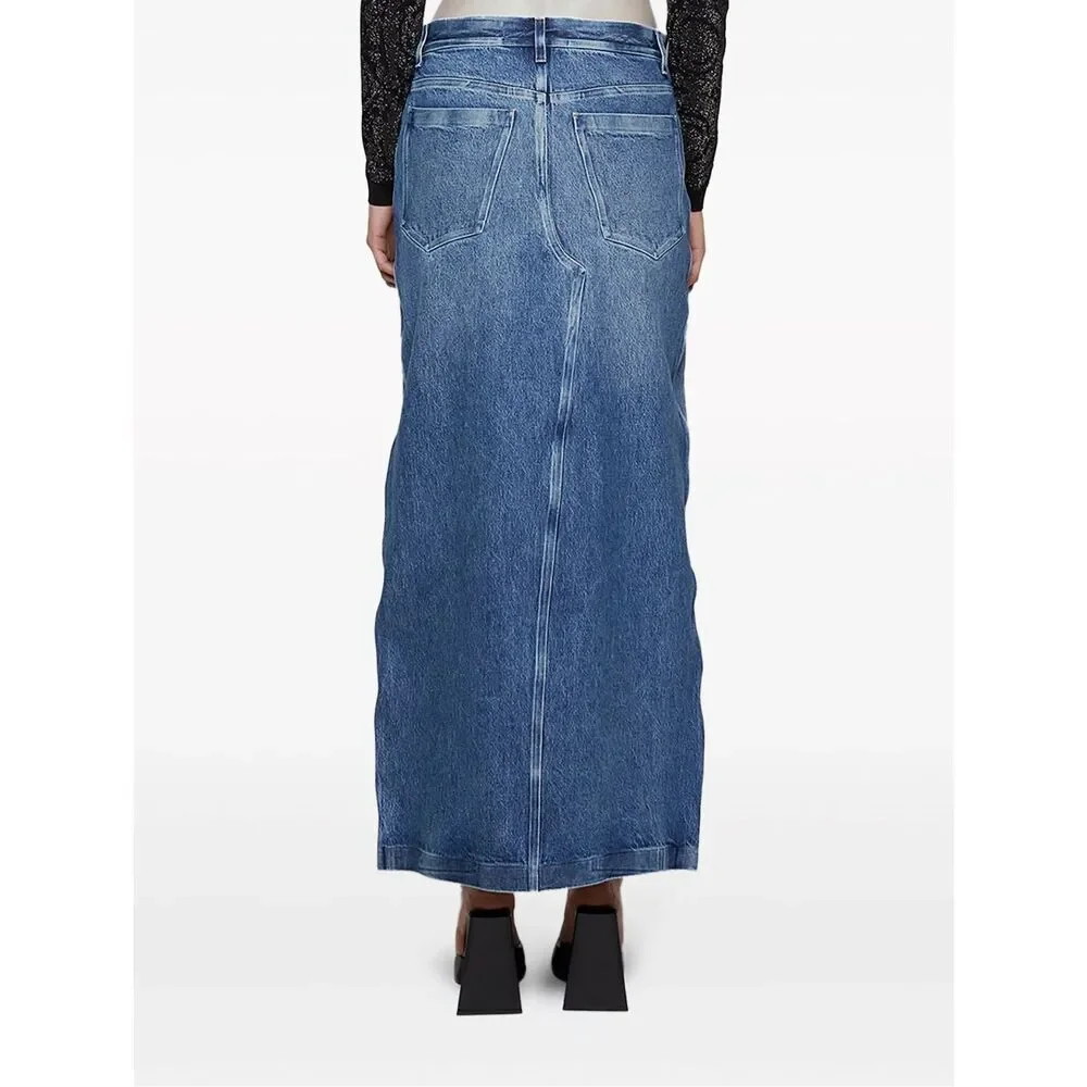Alexander Wang Bonded Seam Crossover denim maxi skirt Size 25 - Picture 2 of 14